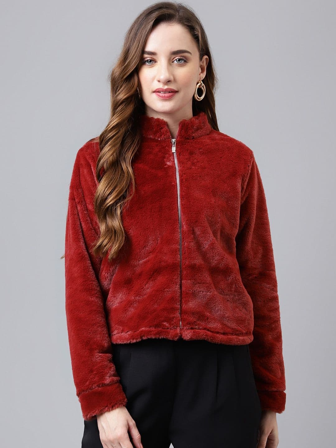 Latin Quarters Faux Leather Trim Lightweight Crop Tailored Jacket - view 1