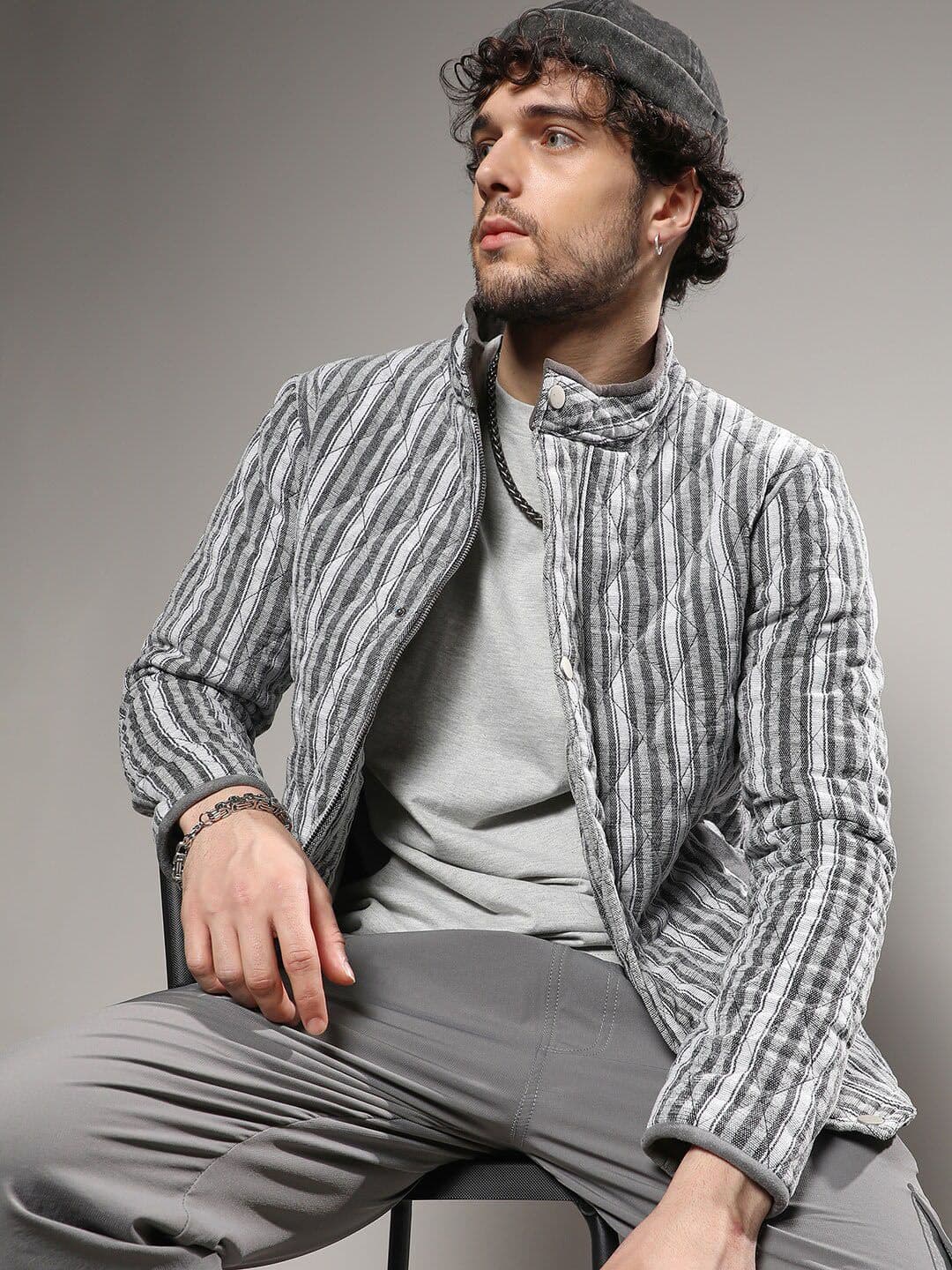 CAHOOT Striped Windcheater Outdoor Bomber Jacket - view 1