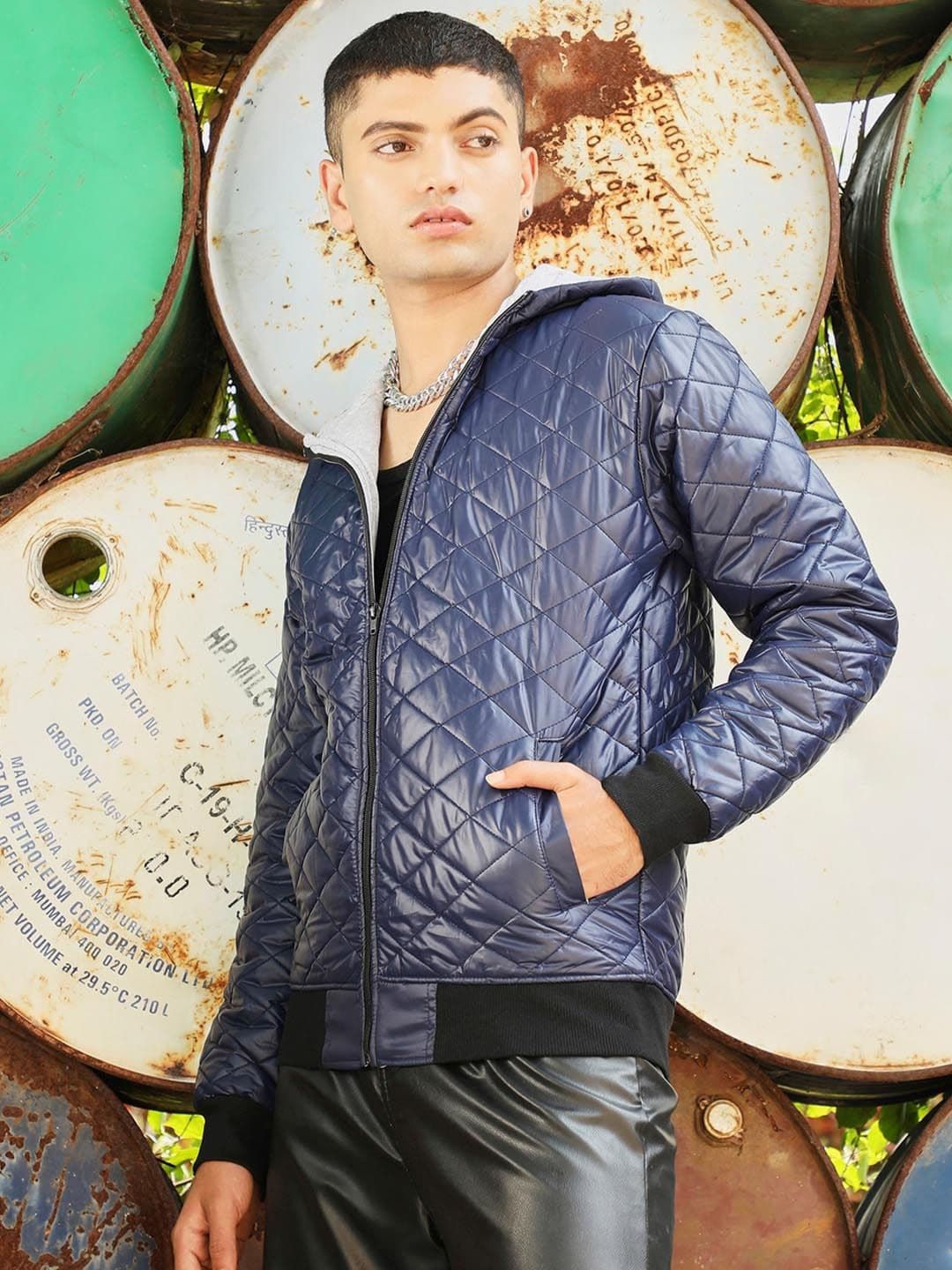 CAHOOT Blue Hooded Windcheater Quilted Jacket - view 1