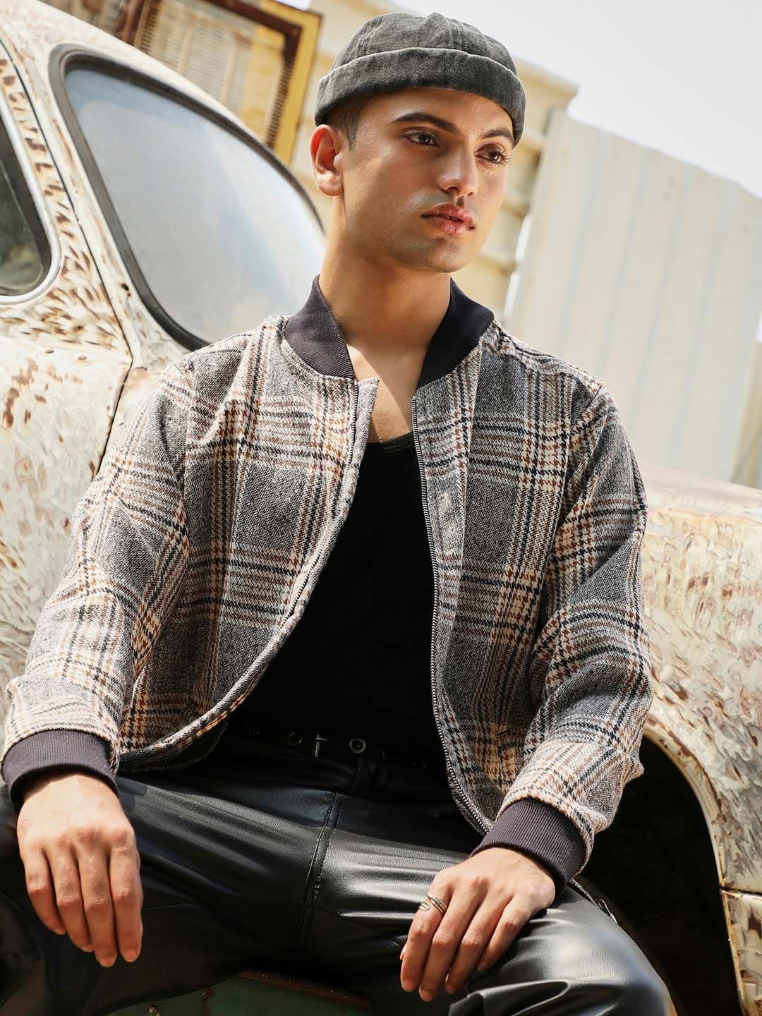 CAHOOT Tartan Plaid Checked Windcheater Cotton Bomber Jacket - view 1