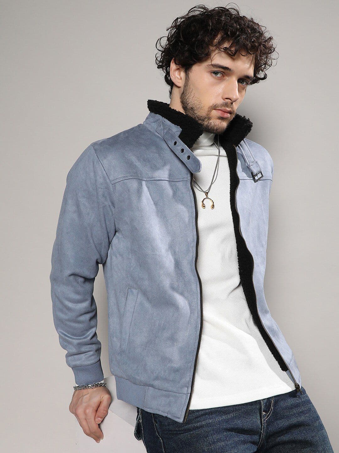 CAHOOT Grey Suede Windcheater Tailored Jacket - view 1