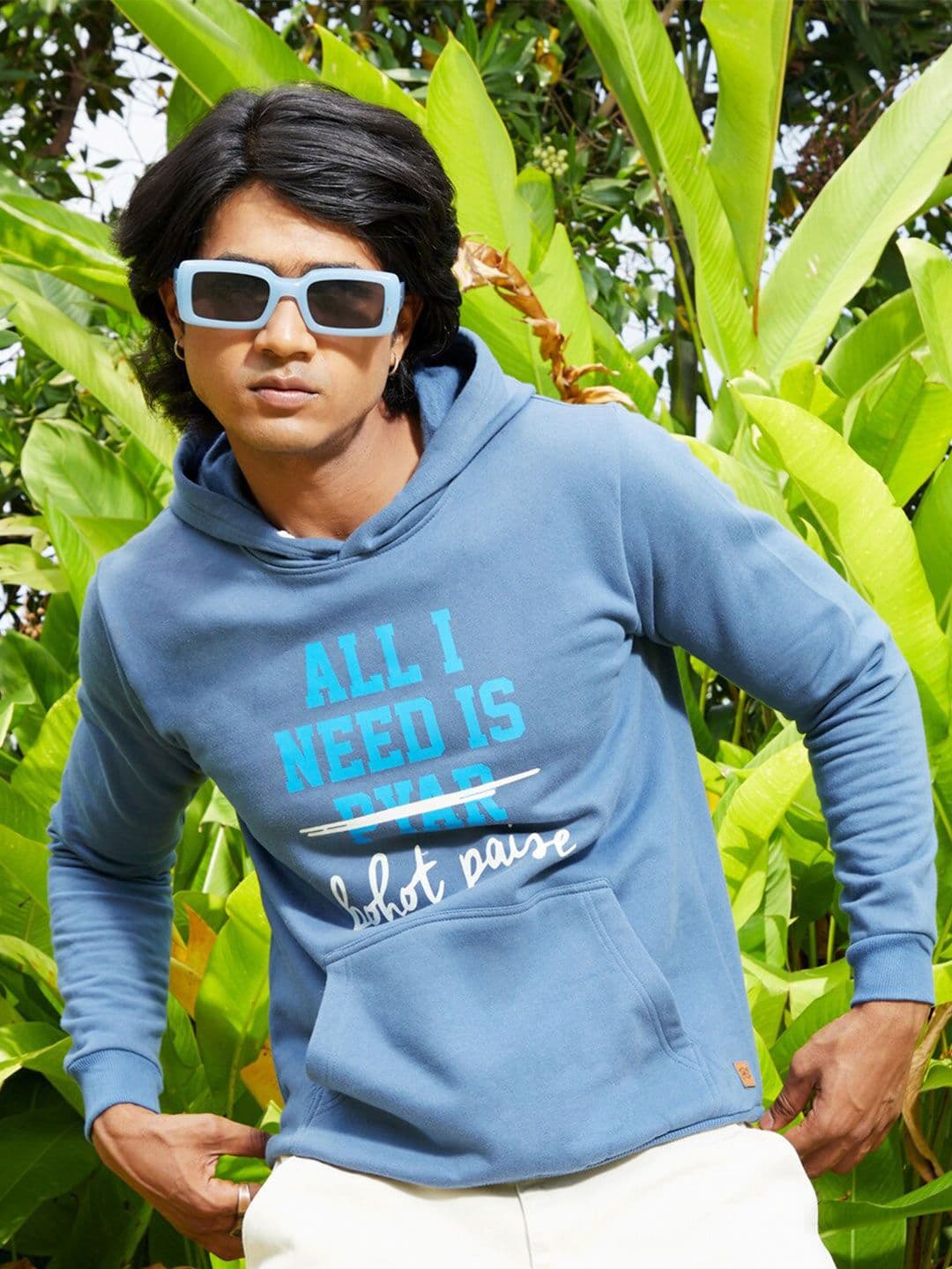CAHOOT Campus Sutra Typography Printed Hooded Cotton Pullover - view 1
