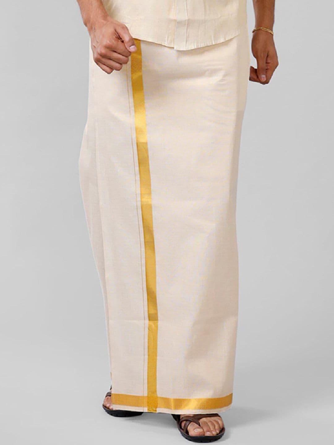Ramraj Dhoti With Zari Border - view 1