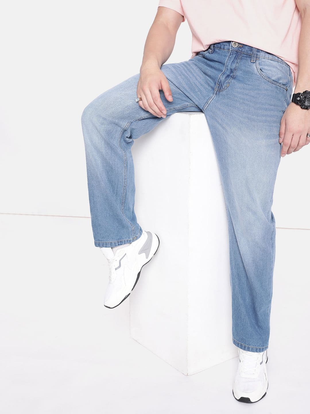 The Roadster Lifestyle Co. Men Pure Cotton Straight Fit Light Fade Jeans - view 1