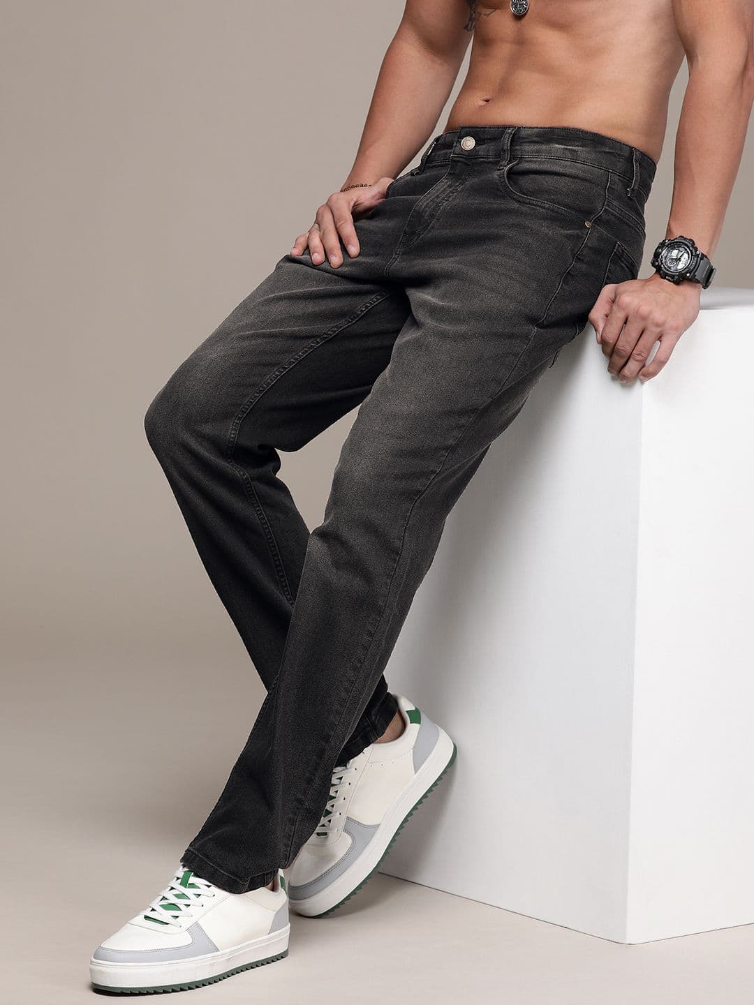 The Roadster Life Co. Men Slim Fit Heavy Fade Stretchable Jeans - view 1