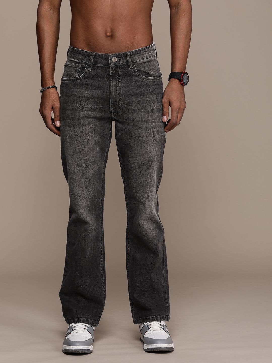 The Roadster Life Co. Men Bootcut Light Fade Stretchable Mid-Rise Jeans - view 1