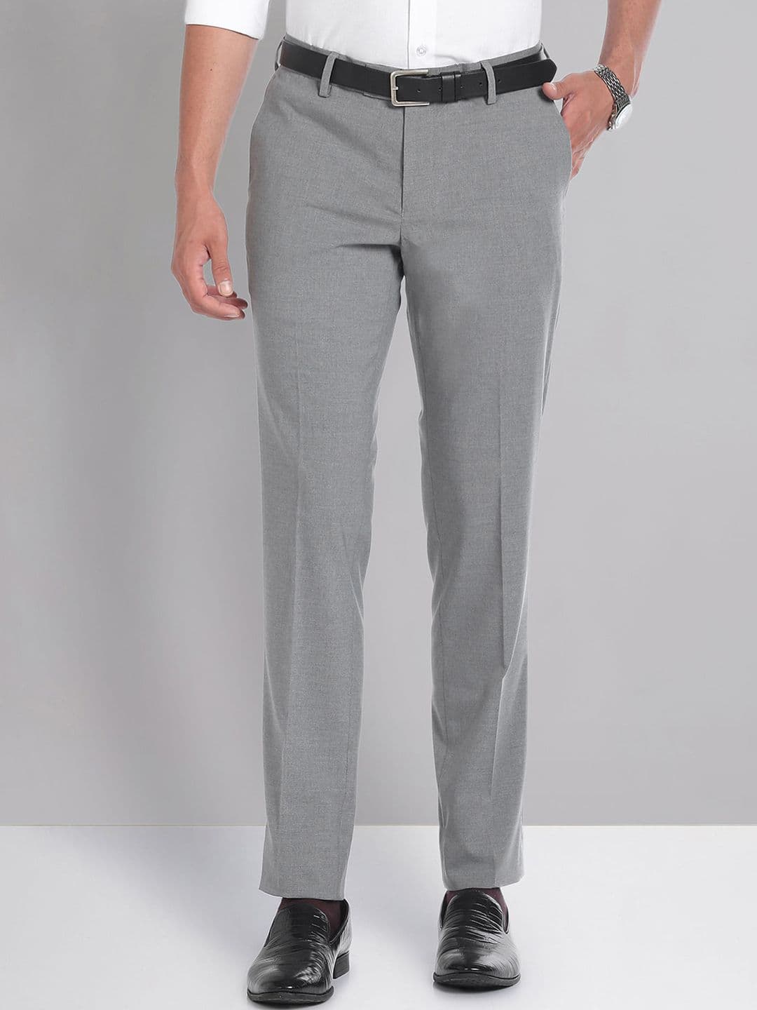 AD By Arvind Mid Rise Heathered Trousers - view 1
