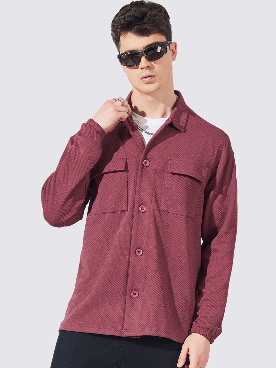 Maniac Shirt Collar Fleece Shacket - view 1