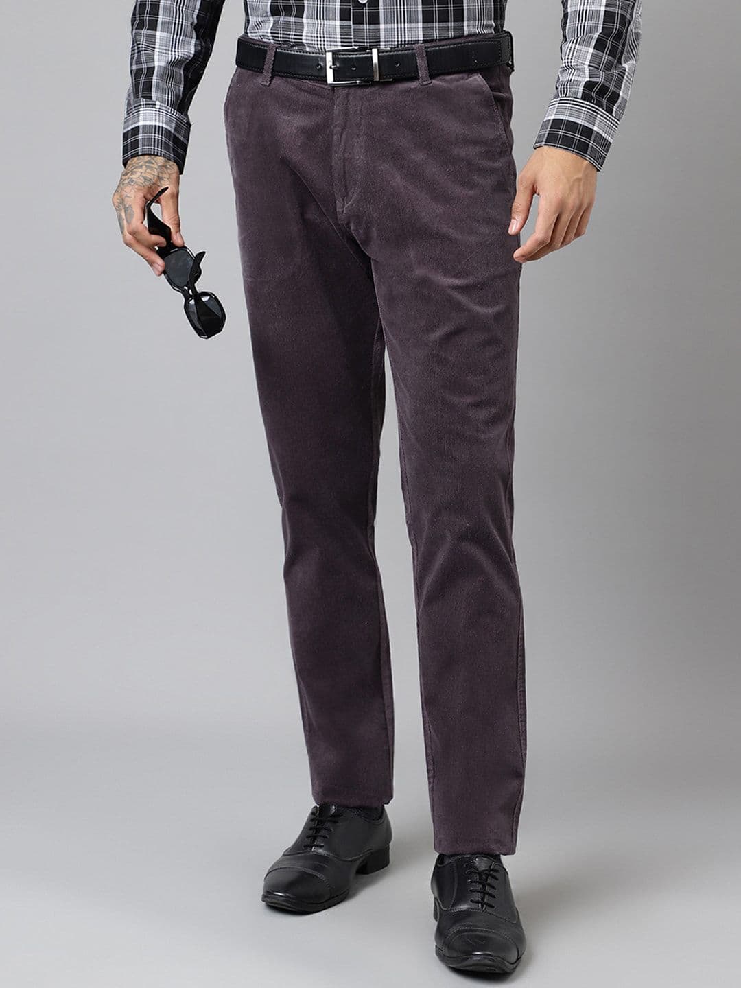 Hancock Men Original Slim Fit Easy Wash Cotton Corduroy Trousers - view 1