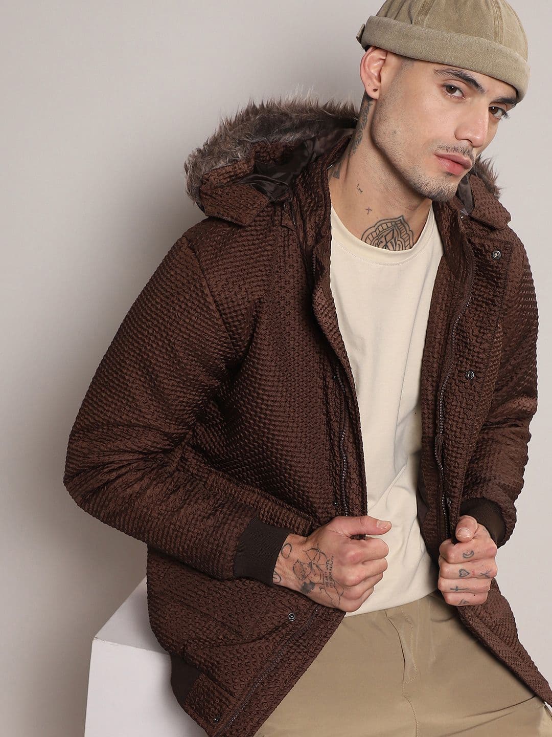 CAHOOT Self-Design Windcheater Hooded Puffer Jacket - view 1