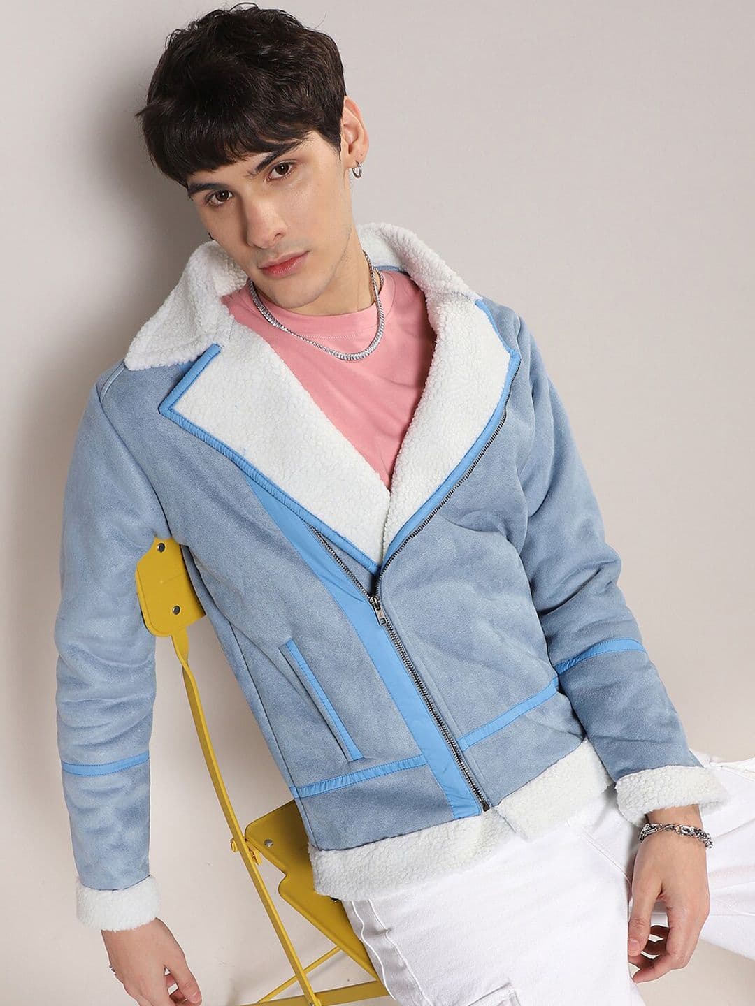 CAHOOT Colourblocked Windcheater Faux Fur Trim Tailored Jacket - view 1