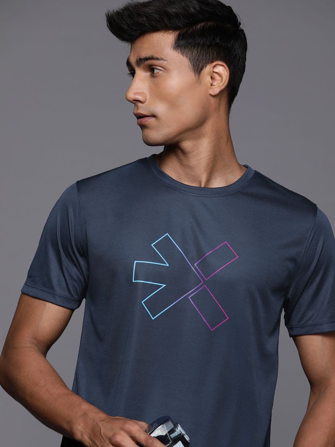 HRX by Hrithik Roshan Men Brand Logo Printed Rapid-Dry Training T-shirt - view 1