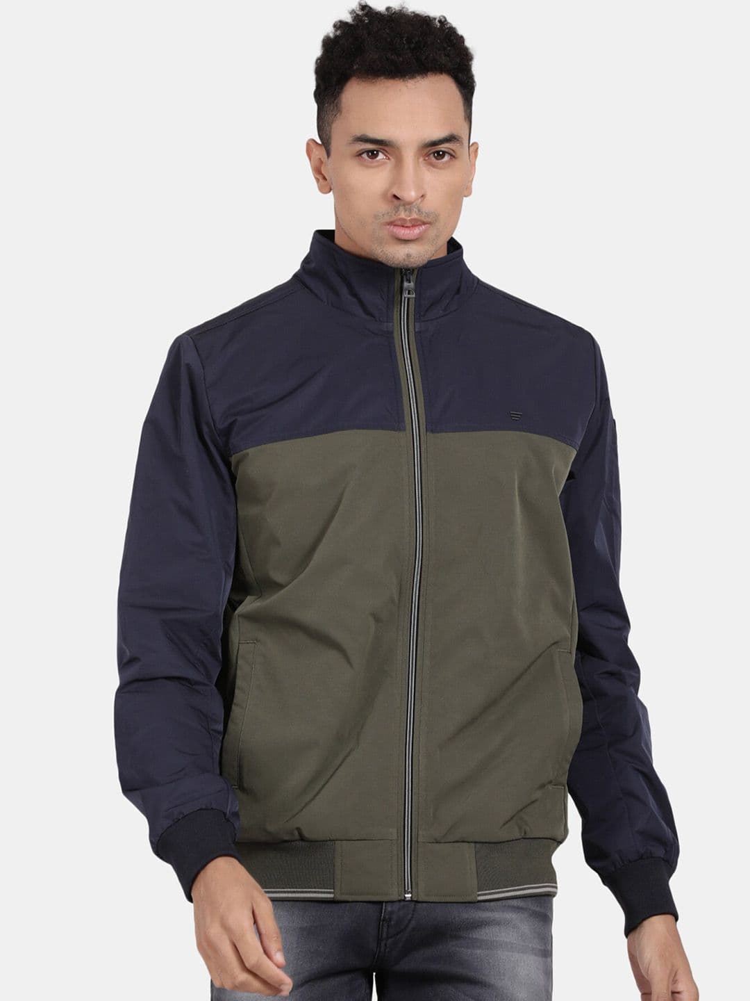t-base Colourblocked Lightweight Open Front Jacket - view 1