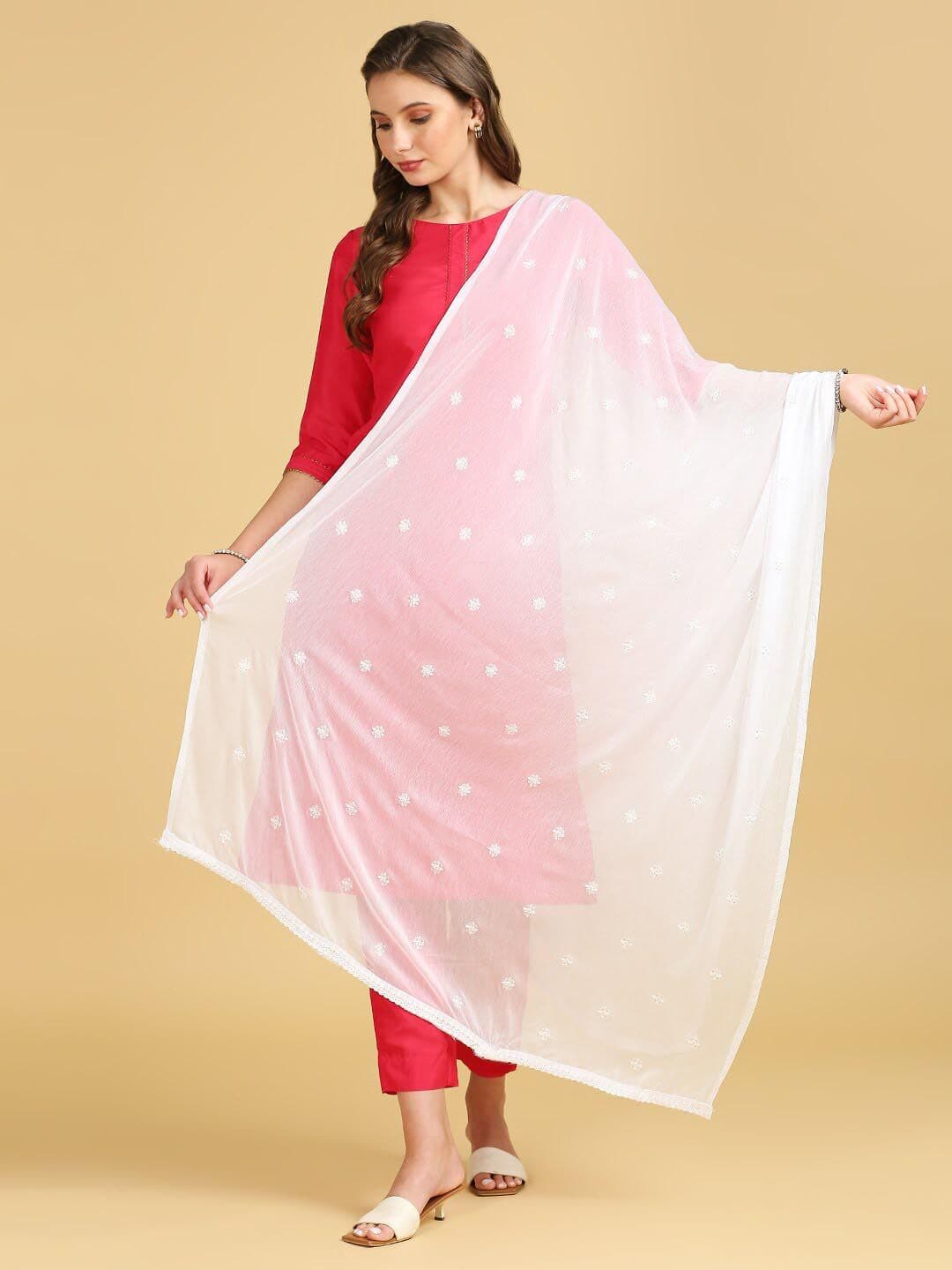 Dupatta Bazaar Floral Embroidered Chiffon Dupatta with Sequin - view 1