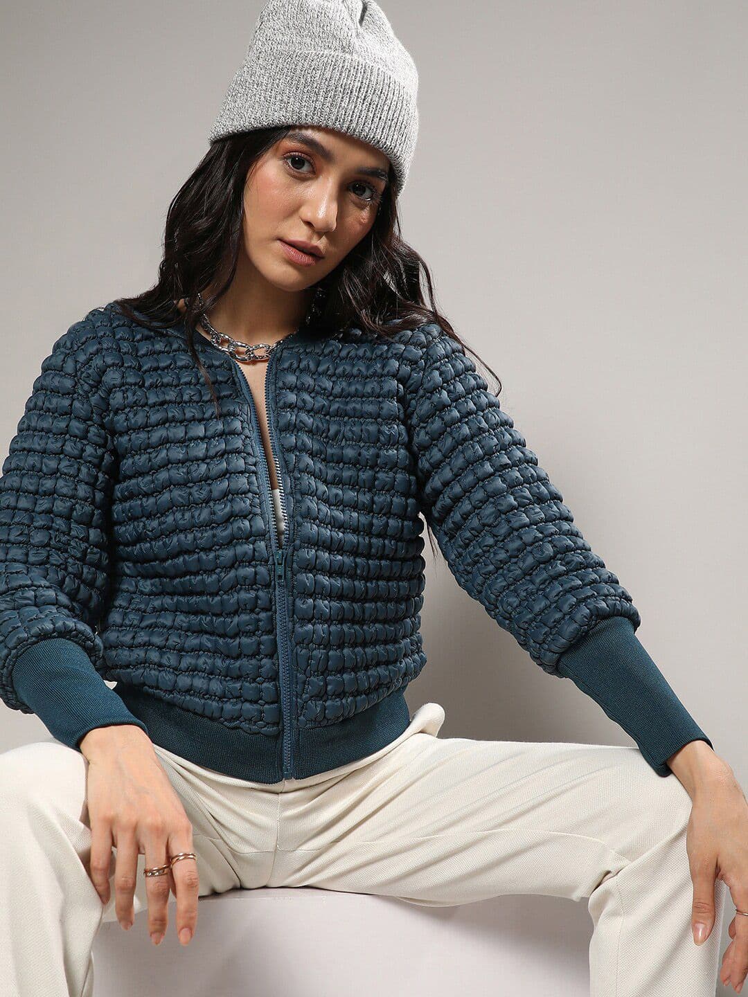 PINACOLADA Windcheater Outdoor Puffer Jacket With Quilted - view 1