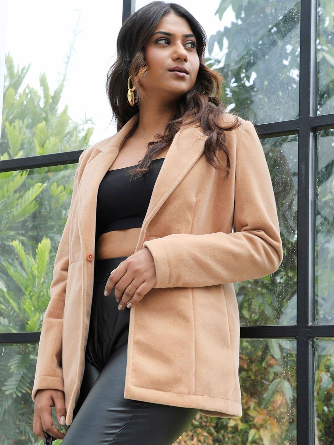 PINACOLADA Single-Breasted Suede Blazer - view 1