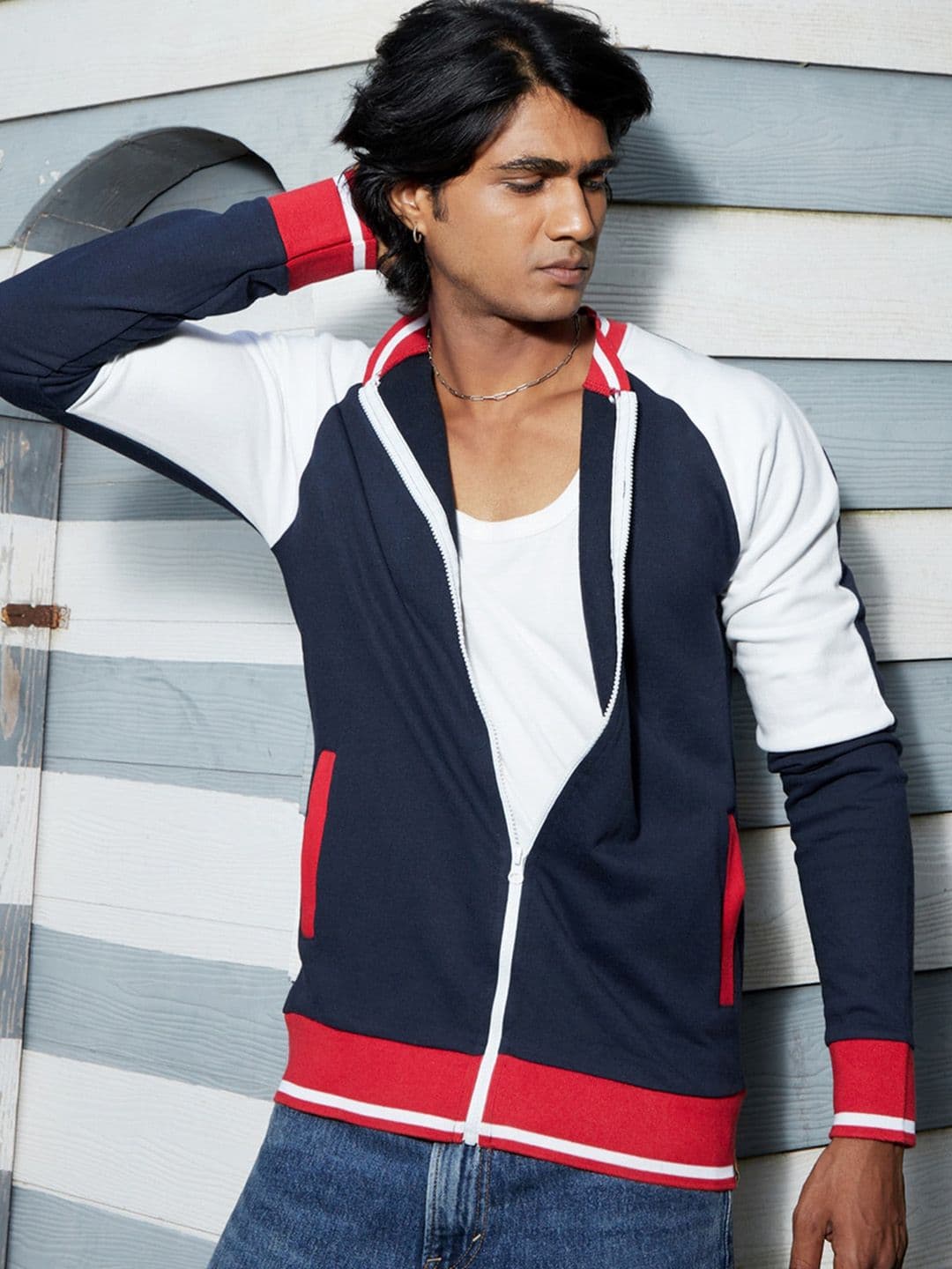 CAHOOT Campus Sutra Colourblocked Windcheater Cotton Biker Jacket - view 1