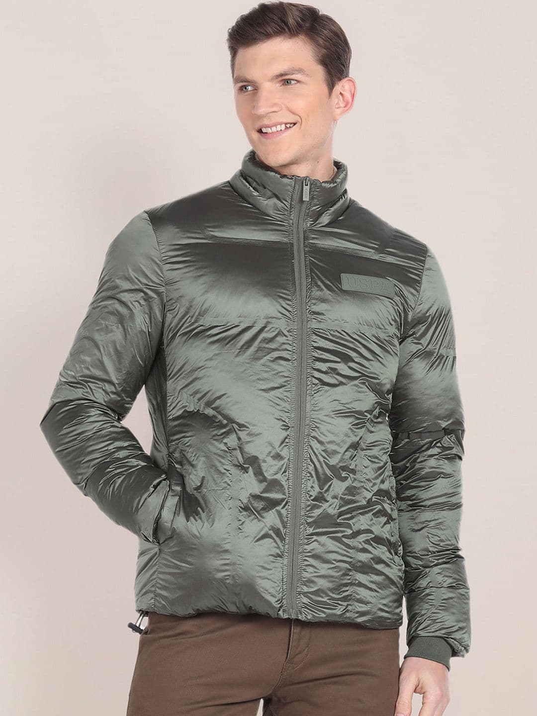 U.S. Polo Assn. Mock Collar Long Sleeves Puffer Jacket - view 1