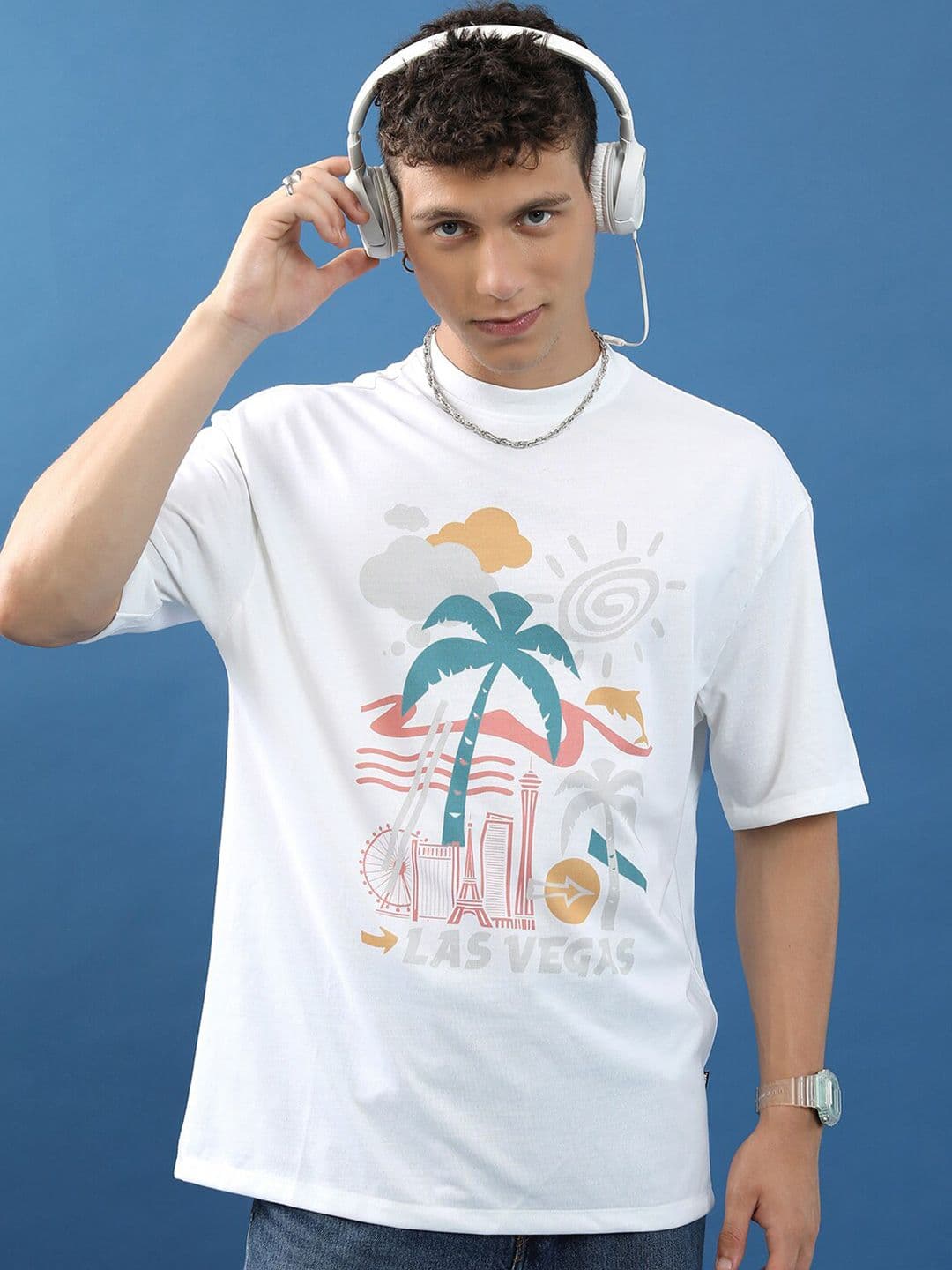 HIGHLANDER Unisex Graphic Printed Drop-Shoulder Sleeves Oversized T-shirt - view 1