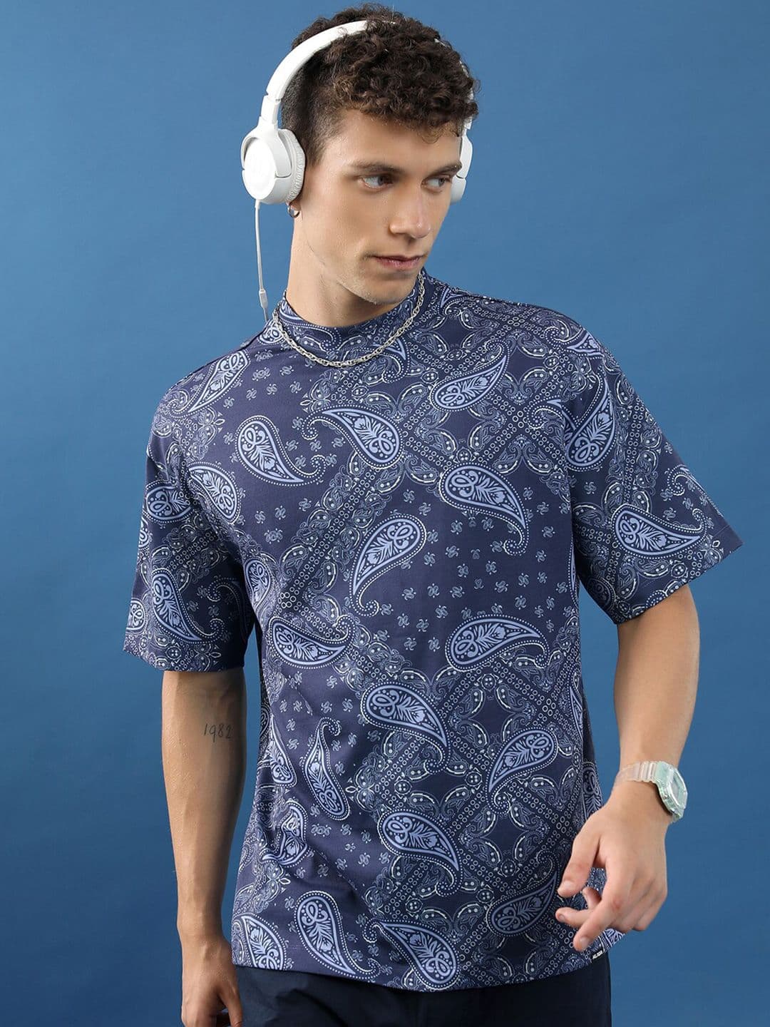 HIGHLANDER Unisex Abstract Printed Slim Fit T-shirt - view 1