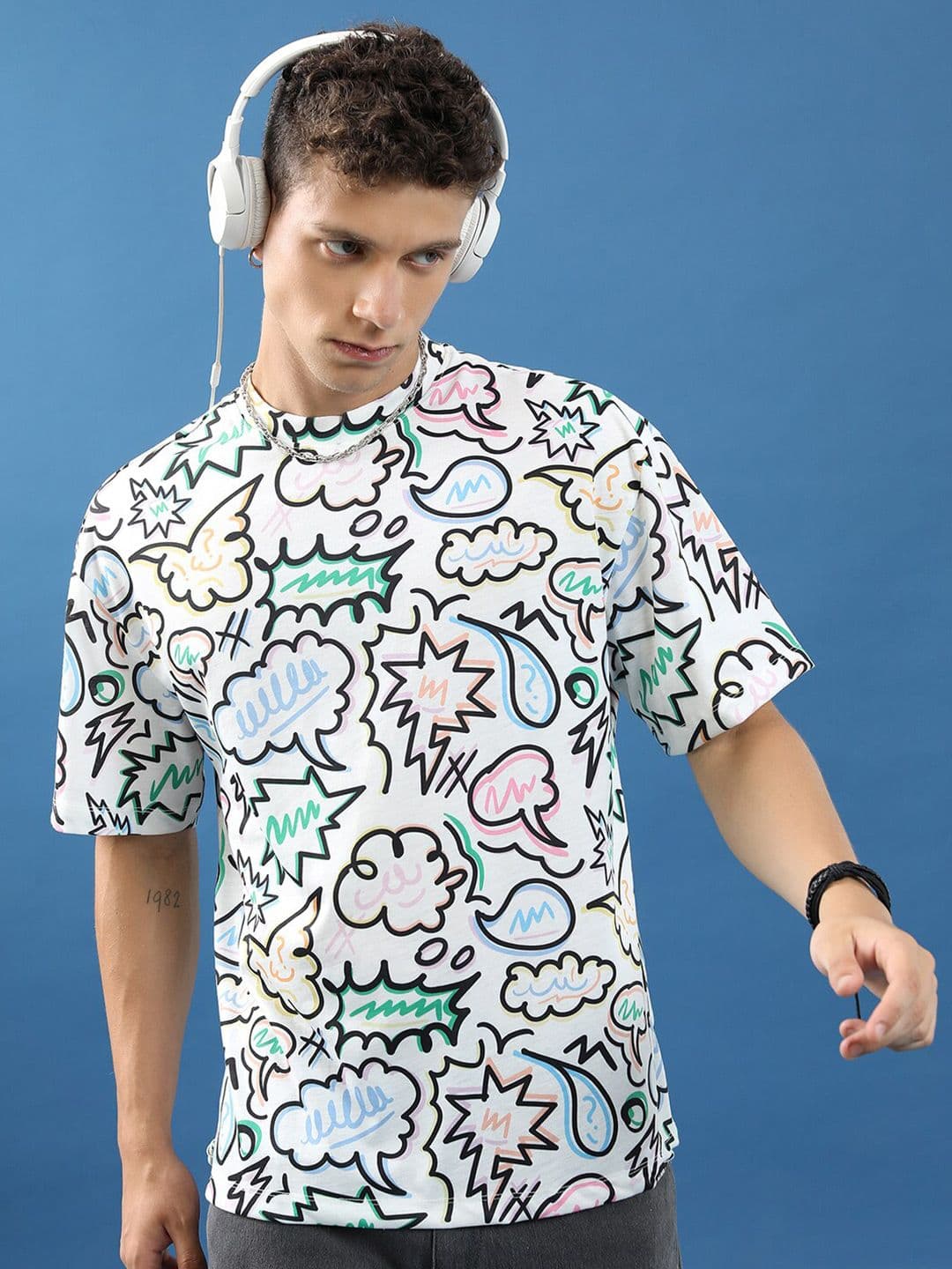 HIGHLANDER Unisex Abstract Printed Slim Fit T-shirt - view 1
