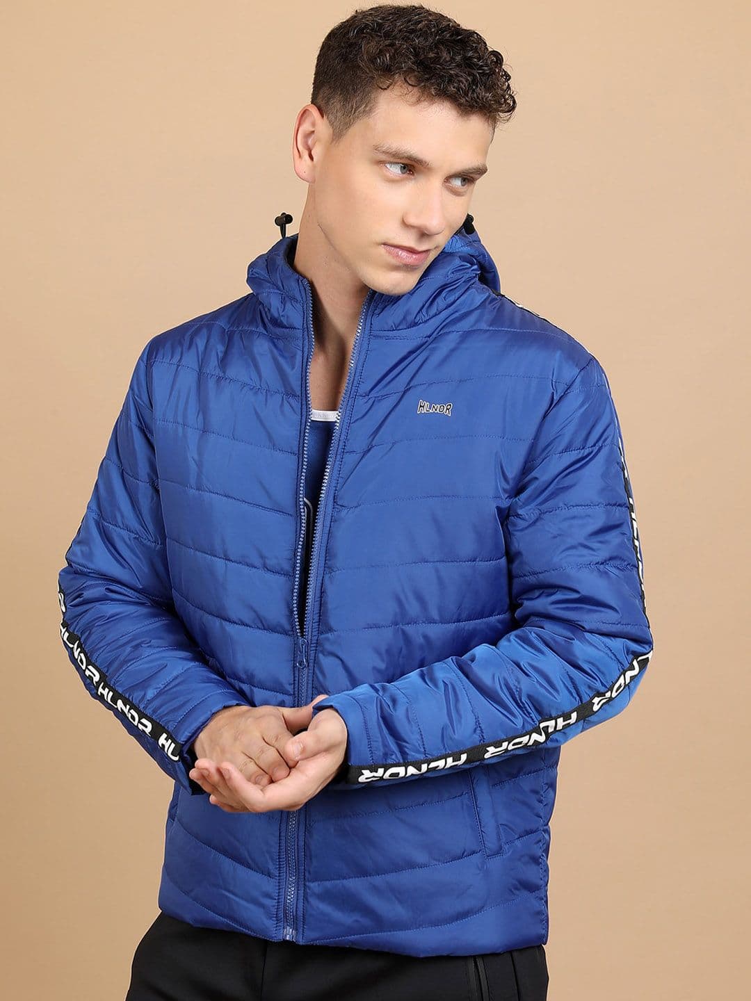 HIGHLANDER Hooded Neck Long Sleeve Zip Detail Padded Jacket - view 1