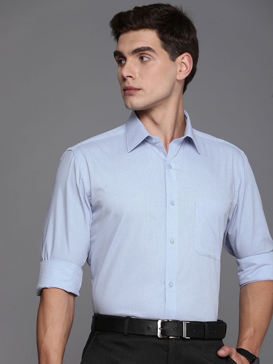 Raymond Pure Cotton Self Design Slim Fit Textured Formal Shirt - view 1