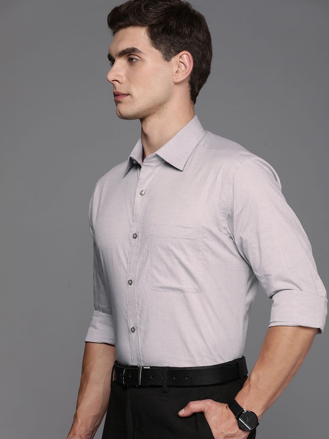 Raymond Self Design Slim Fit Pure Cotton Formal Shirt - view 1