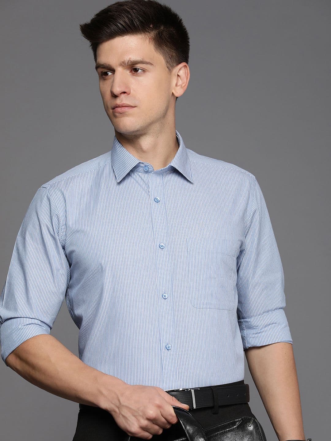 Raymond Pure Cotton Slim Fit Striped Formal Shirt - view 1