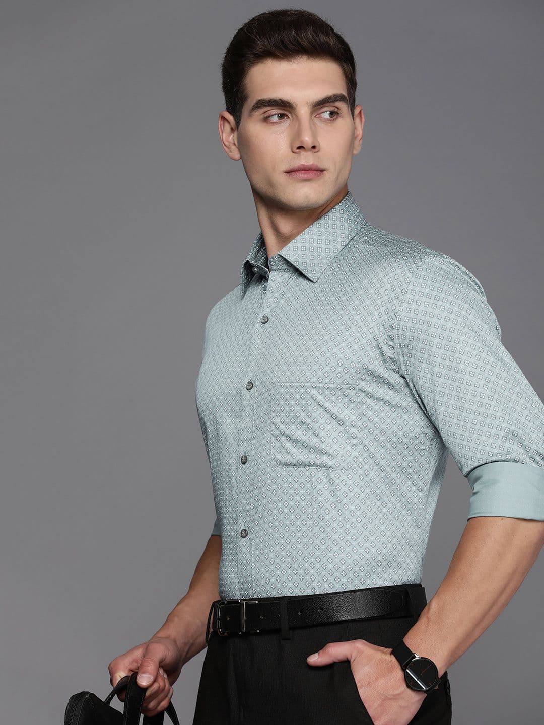 Raymond Pure Cotton Slim Fit Floral Opaque Printed Formal Shirt - view 1