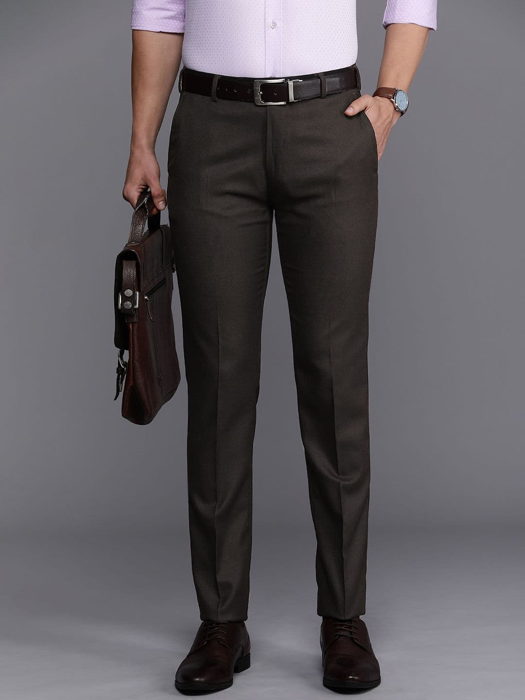 Raymond Men Textured Slim Fit Formal Trousers - view 1