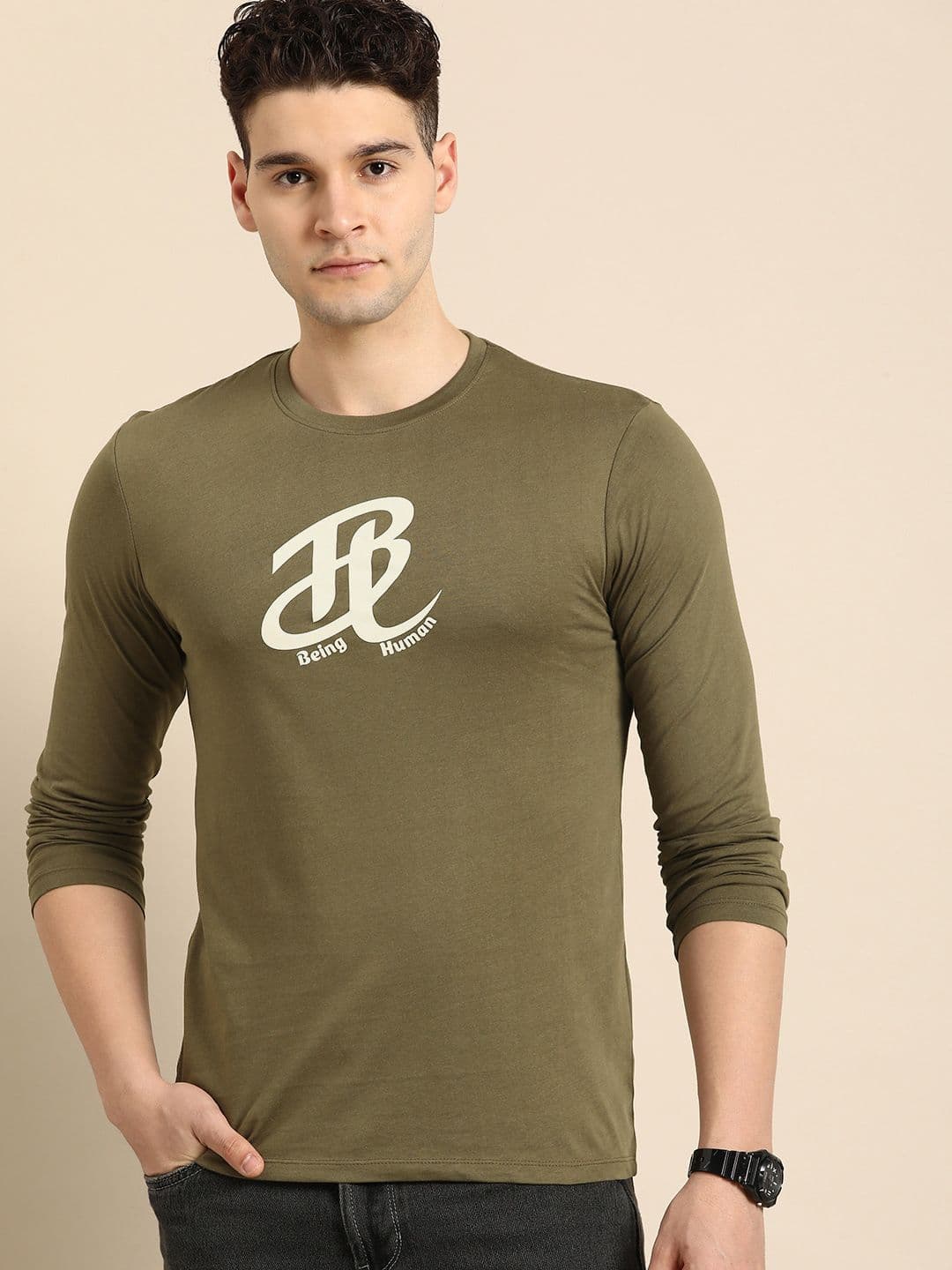 Being Human Brand Logo Printed Pure Cotton T-shirt - view 1