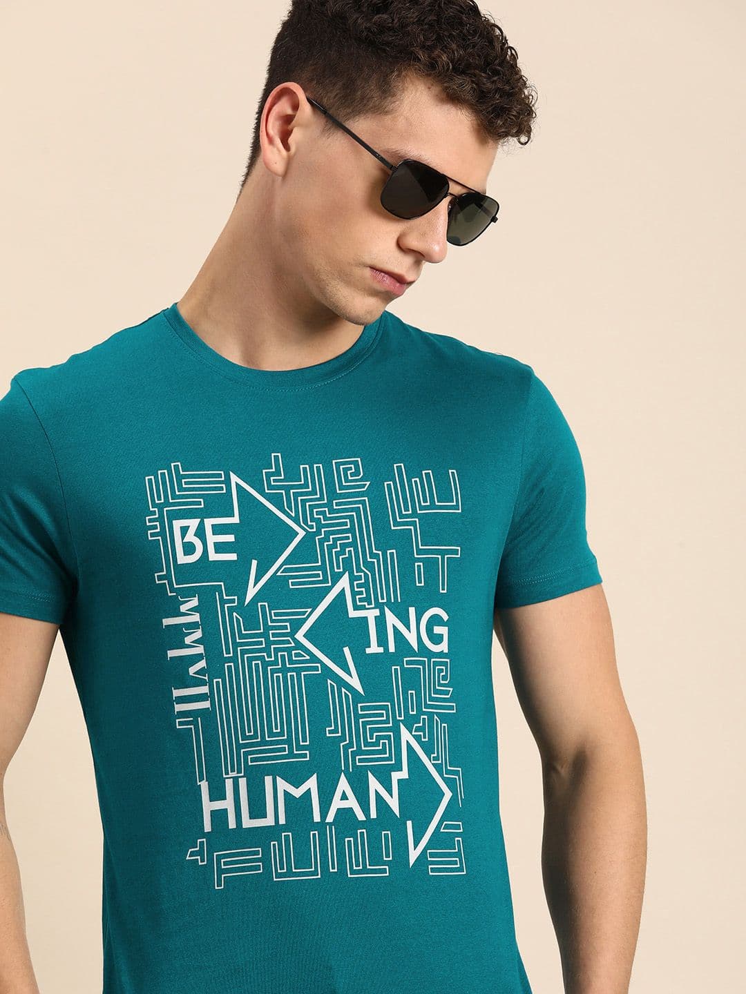 Being Human Pure Cotton Brand Logo Printed Casual T-shirt - view 1