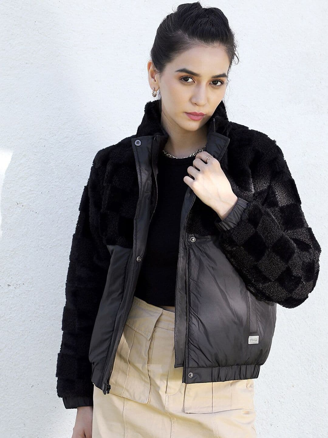 PINACOLADA Black Windcheater Bomber Jacket - view 1