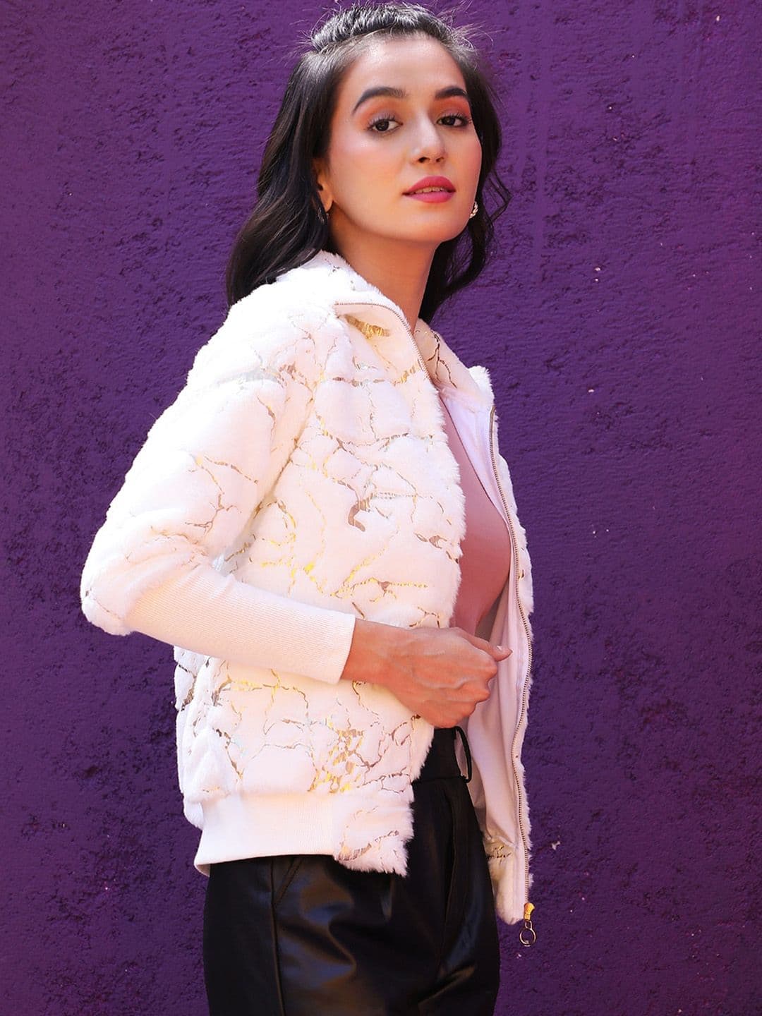 PINACOLADA Abstract Printed Windcheater Open Front Jacket - view 1