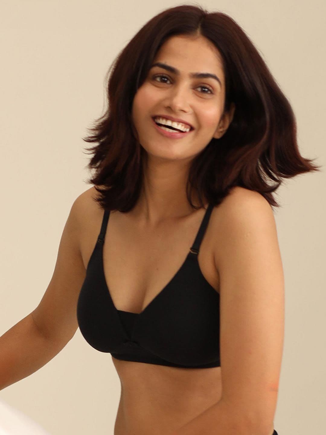 Nykd By Nykaa Breathe Cotton Triangle Cup Padded Non Wired T-Shirt Bra NYB003 - view 1