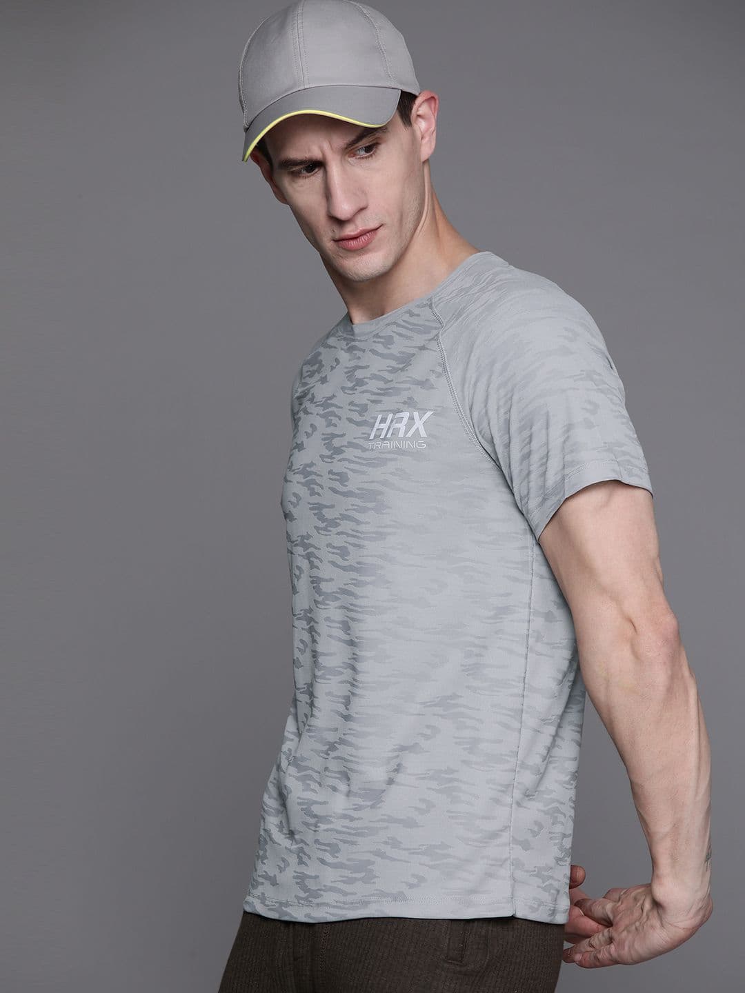 HRX by Hrithik Roshan Men Brand Logo Printed Raglan Sleeves Rapid-Dry Sports T-shirt - view 1