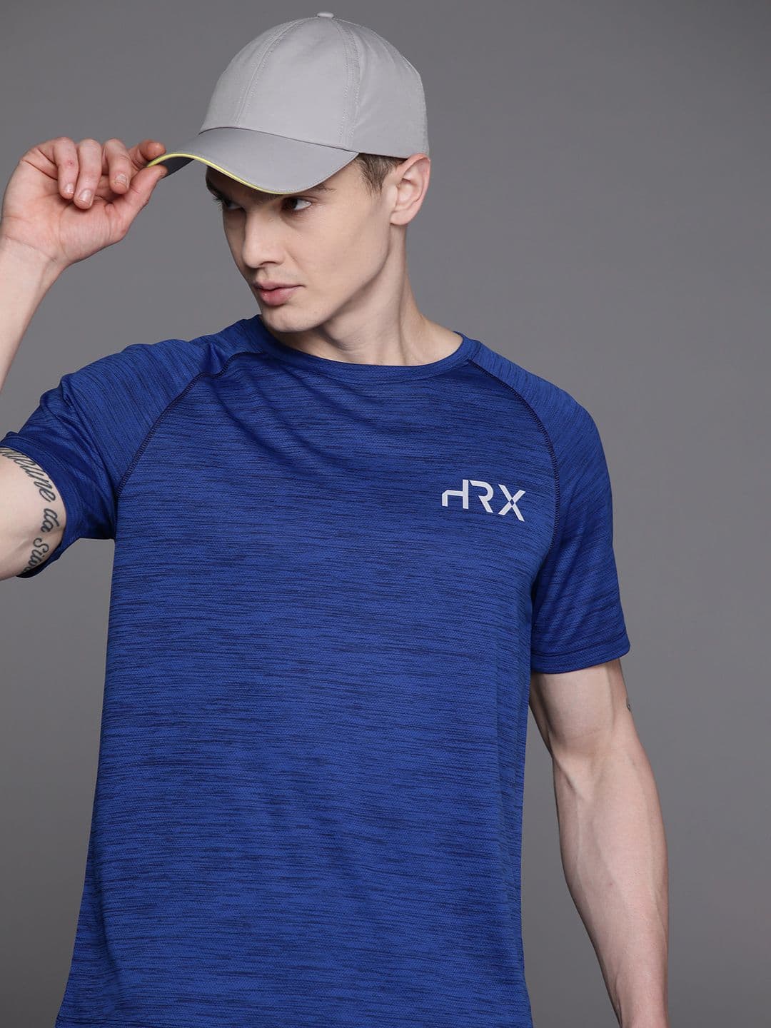 HRX by Hrithik Roshan Men Brand Logo Printed Raglan Sleeves Rapid-Dry Sports T-shirt - view 1