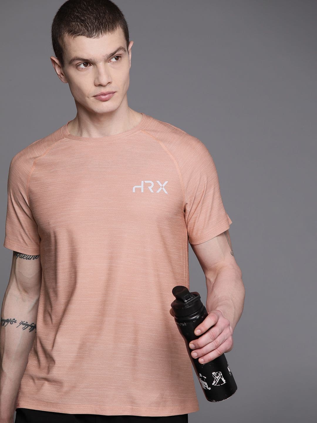HRX by Hrithik Roshan Men Brand Logo Printed Raglan Sleeves Rapid-Dry Sports T-shirt - view 1