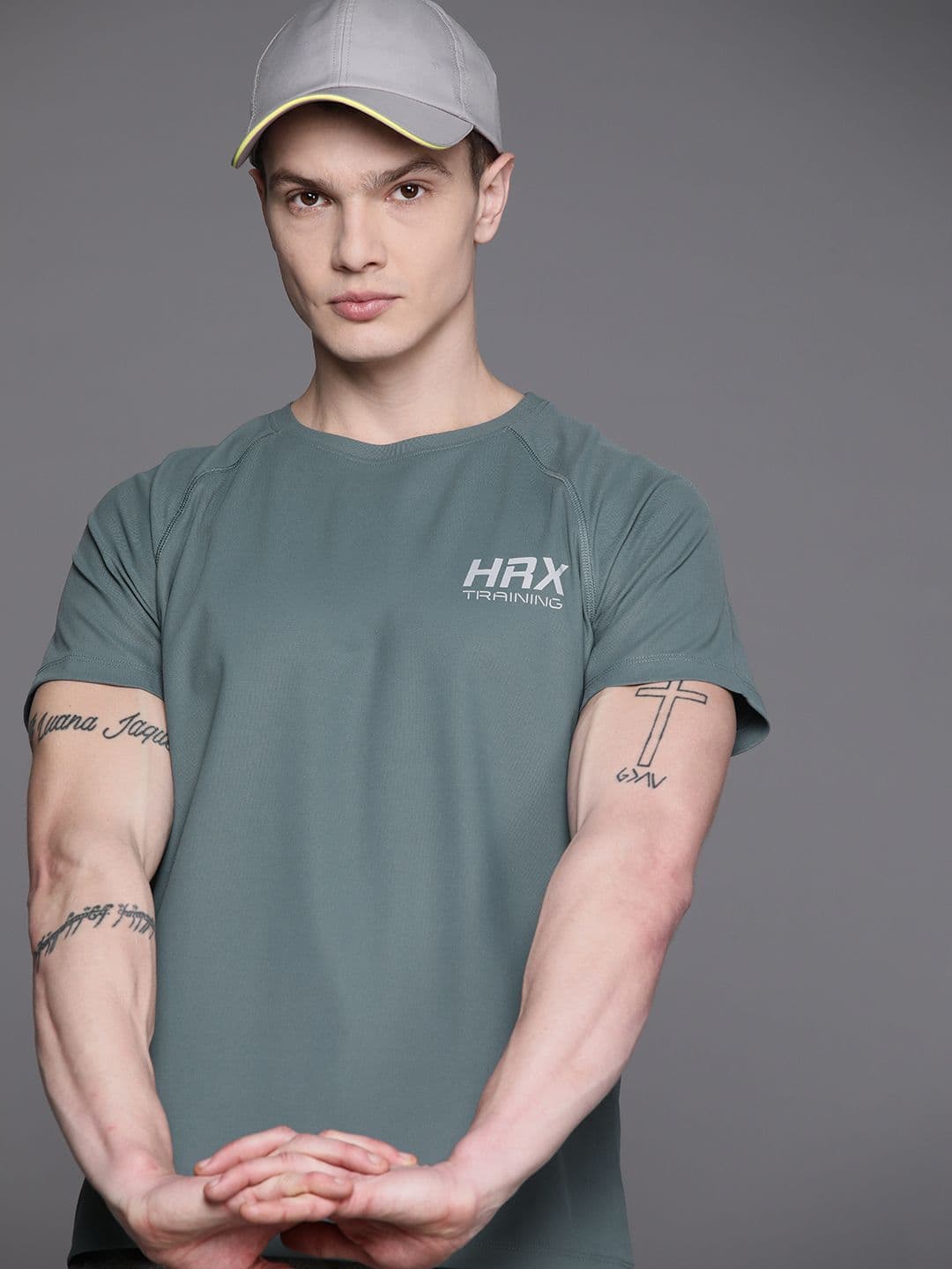 HRX by Hrithik Roshan Men Brand Logo Printed Raglan Sleeves Rapid-Dry Sports T-shirt - view 1