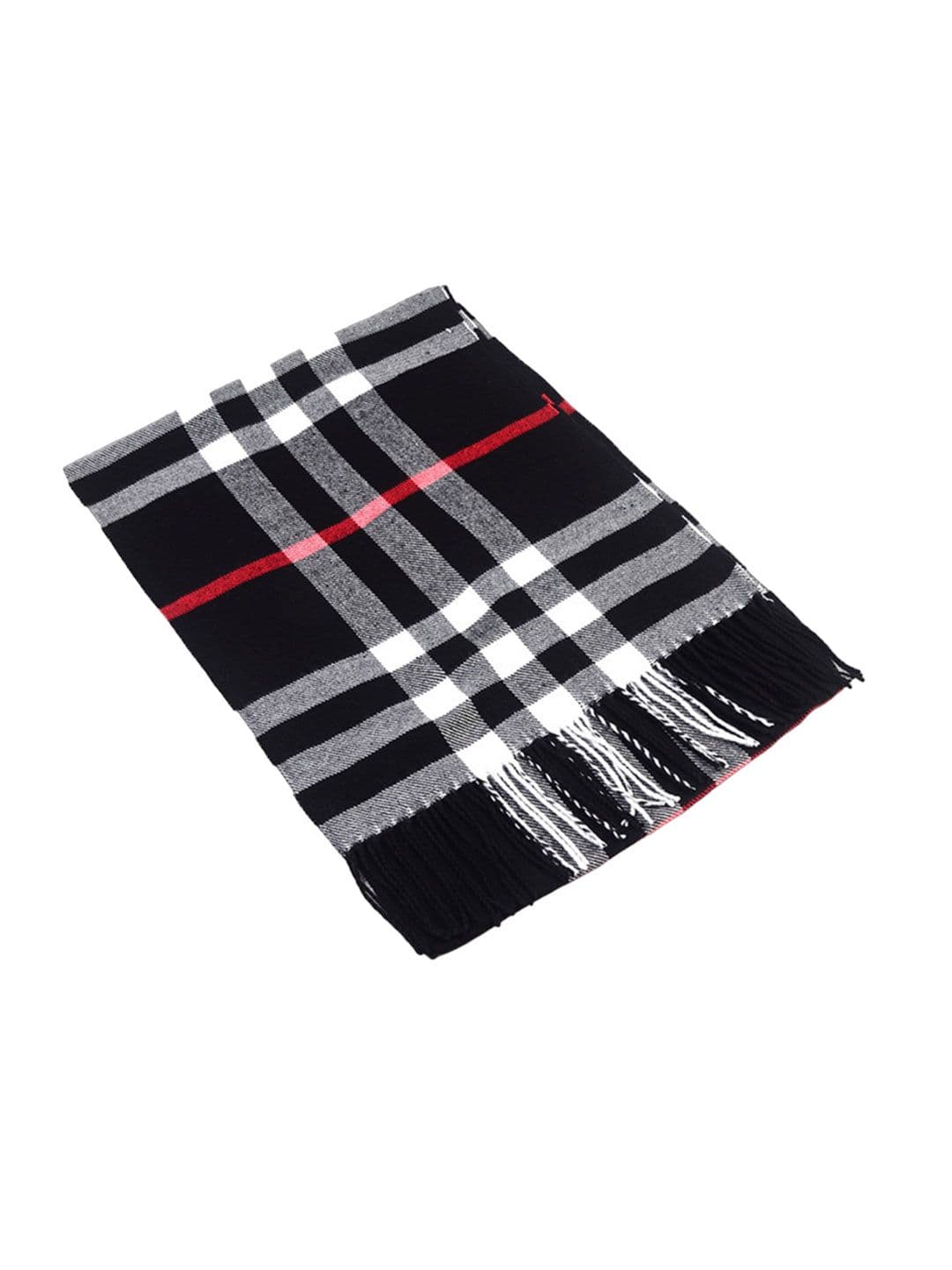 Alexvyan Men Black Checked Woolen Cashmere Soft Winter Muffler - view 1