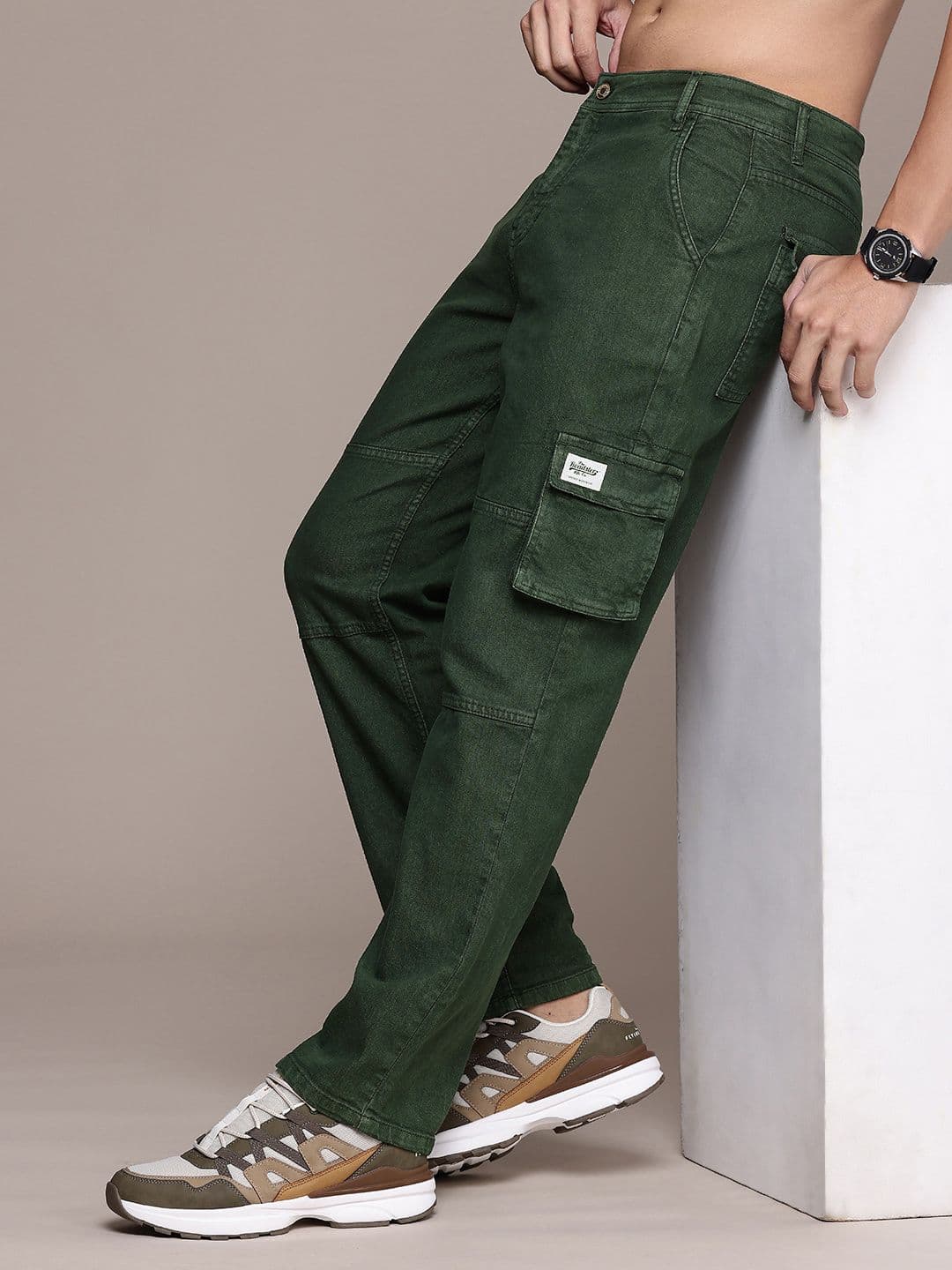 The Roadster Life Co. Men Straight Fit Stretchable Cargo Jeans - view 1