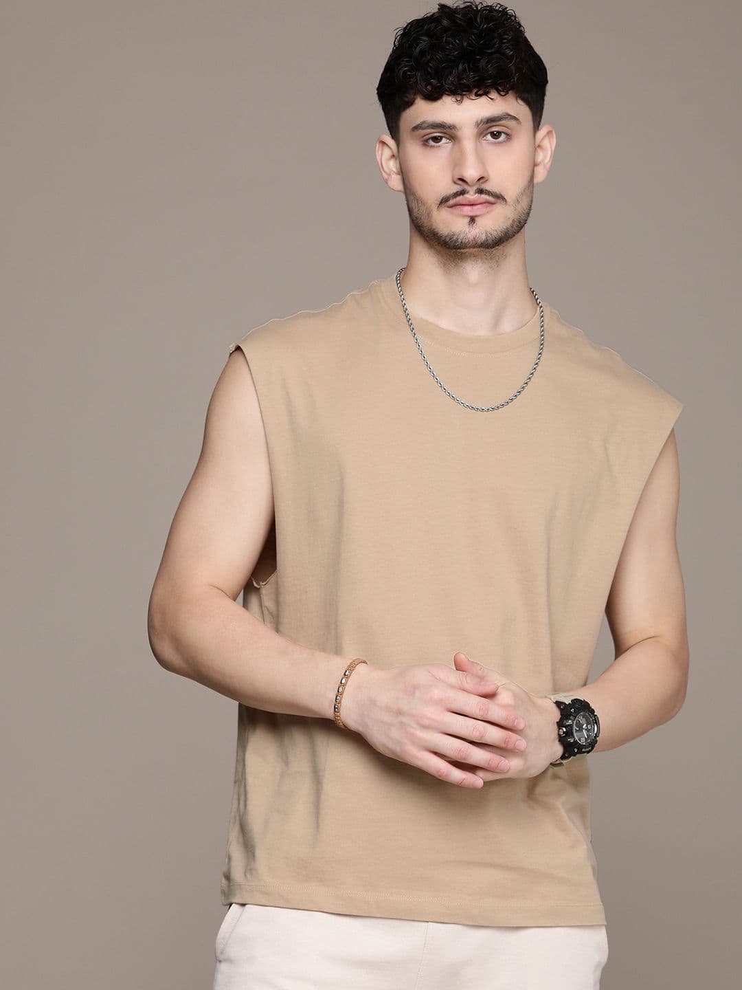 The Roadster Life Co. Solid Pure Cotton Relaxed T-shirt - view 1