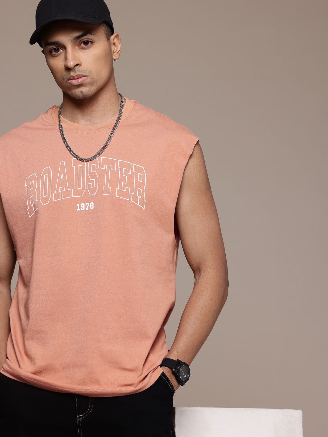 The Roadster Life Co. Pure Cotton Brand Logo Printed Relaxed Fit T-shirt - view 1