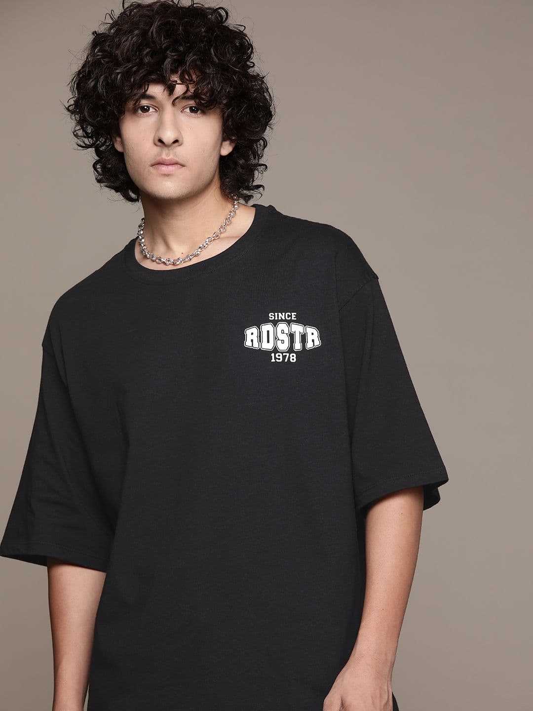 The Roadster Lifestyle Co. Drop-Shoulder Relaxed Fit Pure Cotton T-shirt - view 1