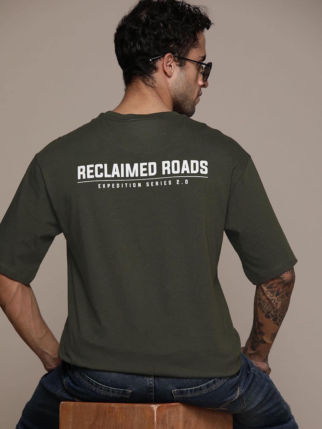 The Roadster Lifestyle Co. Typography Printed Pure Cotton Relaxed Fit T-shirt - view 1