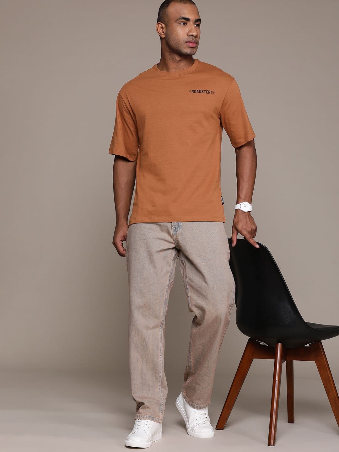 The Roadster Lifestyle Co. Printed Pure Cotton Relaxed Fit T-shirt - view 1