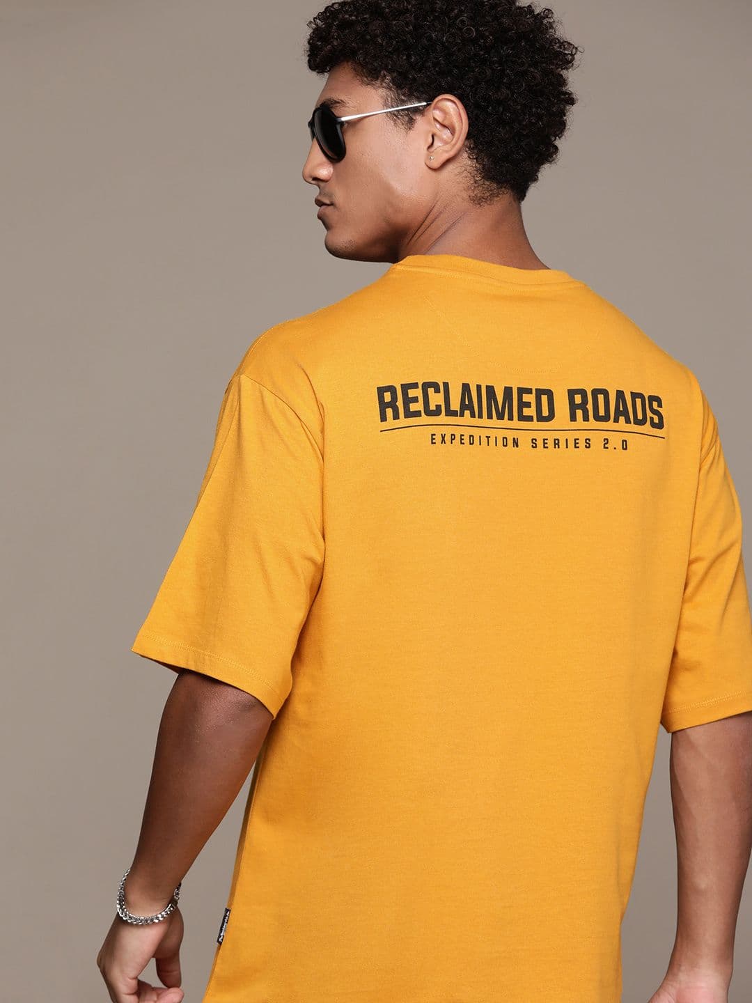 The Roadster Lifestyle Co. Printed Drop-Shoulder Relaxed Fit Pure Cotton T-shirt - view 1