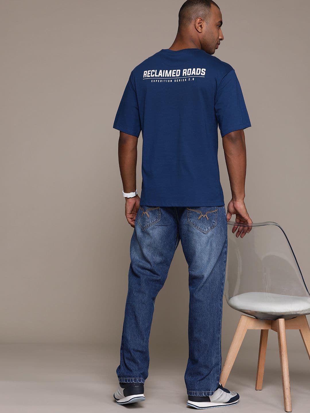 The Roadster Lifestyle Co. Printed Pure Cotton Relaxed Fit T-shirt - view 1