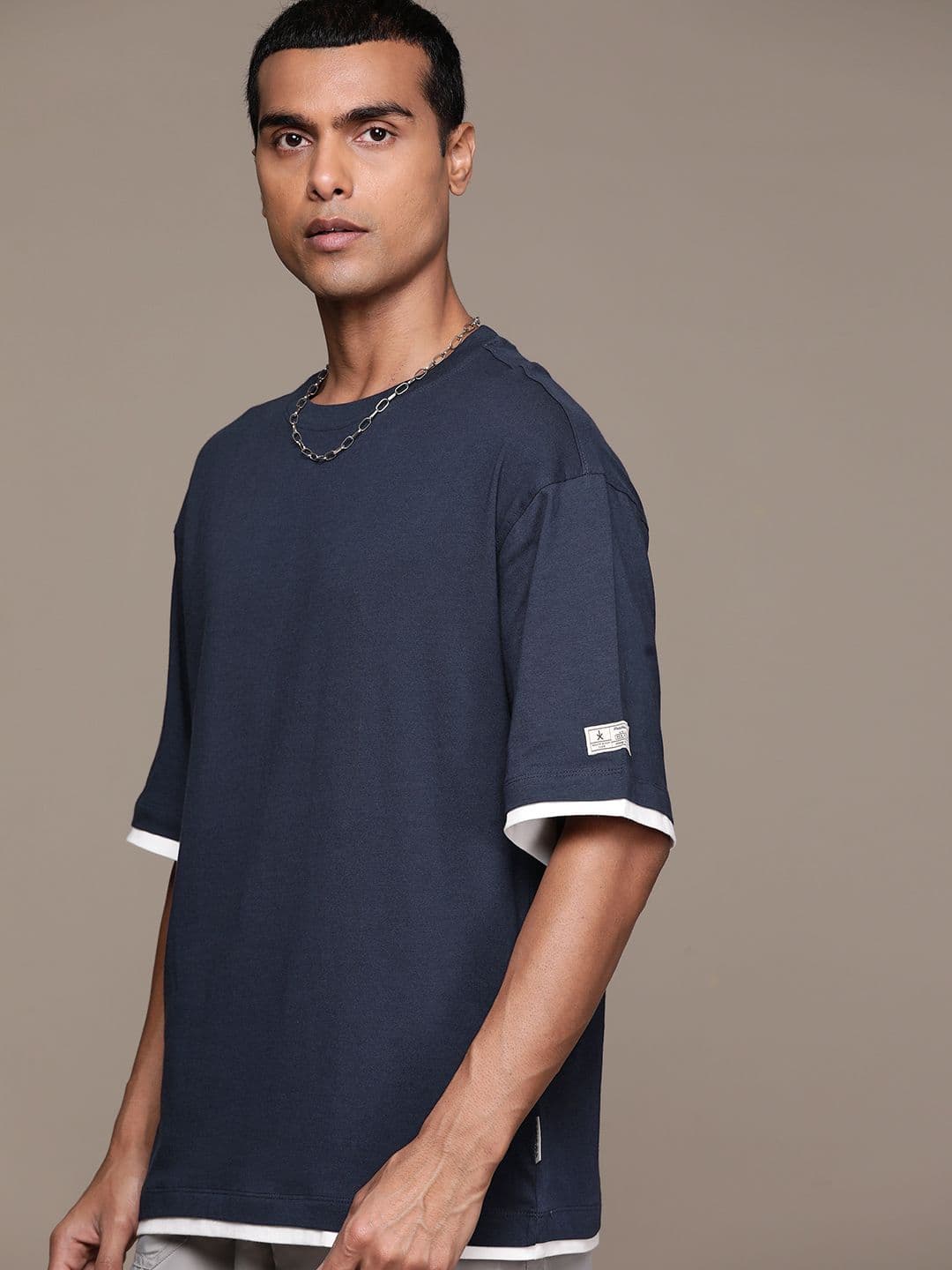 The Roadster Lifestyle Co. Drop-Shoulder Relaxed Fit Pure Cotton T-shirt - view 1